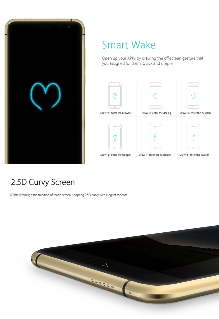 BLUBOO X9, 3GB+16GB, 5.0 inch Android 5.1 MTK6753W Octa Core up to 1.3GHz, Network: 4G