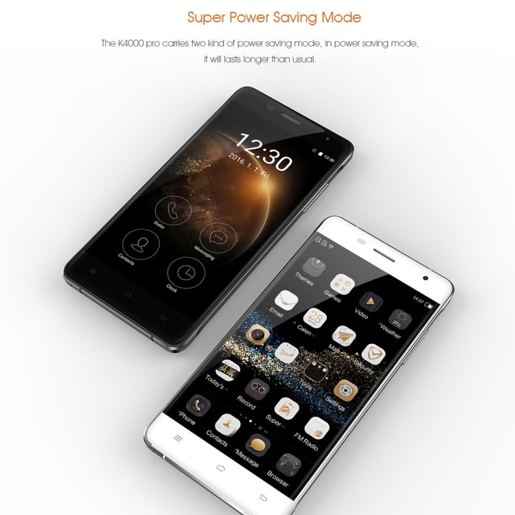 [HK Warehouse] OUKITEL K4000 Pro Smartphone 16GB, 5.0 inch Android 5.1 MTK6735P Quad Core 1.0GHZ, RAM: 2GB, Network: 4G, OTG, OTA, GPS, FM