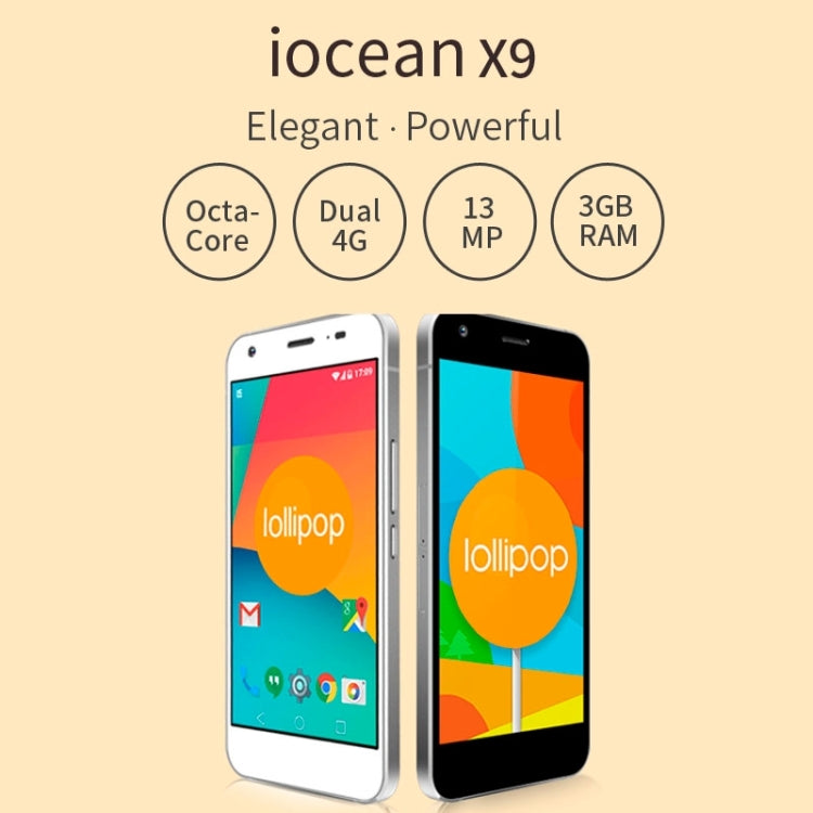 Iocean X9, 3GB+16GB, 5.0 inch Android 4.4, MT6752 Octa core 1.7GHz, OTG, Dual Band Wifi, GPS, Network: 4G(Black)