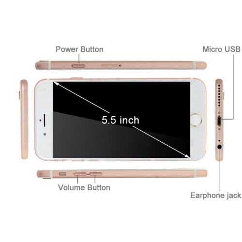 i6s Plus 3G Smart Phone 8GB, FingerPrint Unlock 5.5 inch Android 4.4, MTK6582 Quad Core, RAM: 1GB, 5.0MP Rear Camera