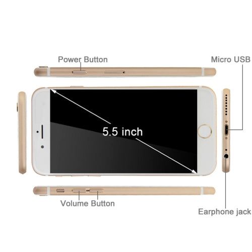 i6s Plus 3G Smart Phone 8GB, FingerPrint Unlock 5.5 inch Android 4.4, MTK6582 Quad Core, RAM: 1GB, 5.0MP Rear Camera