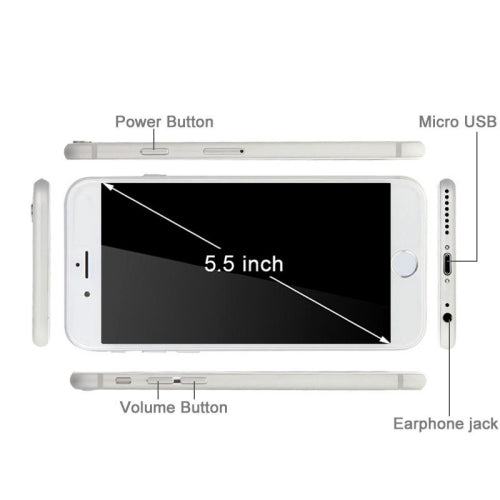 i6s Plus 3G Smart Phone 8GB, FingerPrint Unlock 5.5 inch Android 4.4, MTK6582 Quad Core, RAM: 1GB, 5.0MP Rear Camera