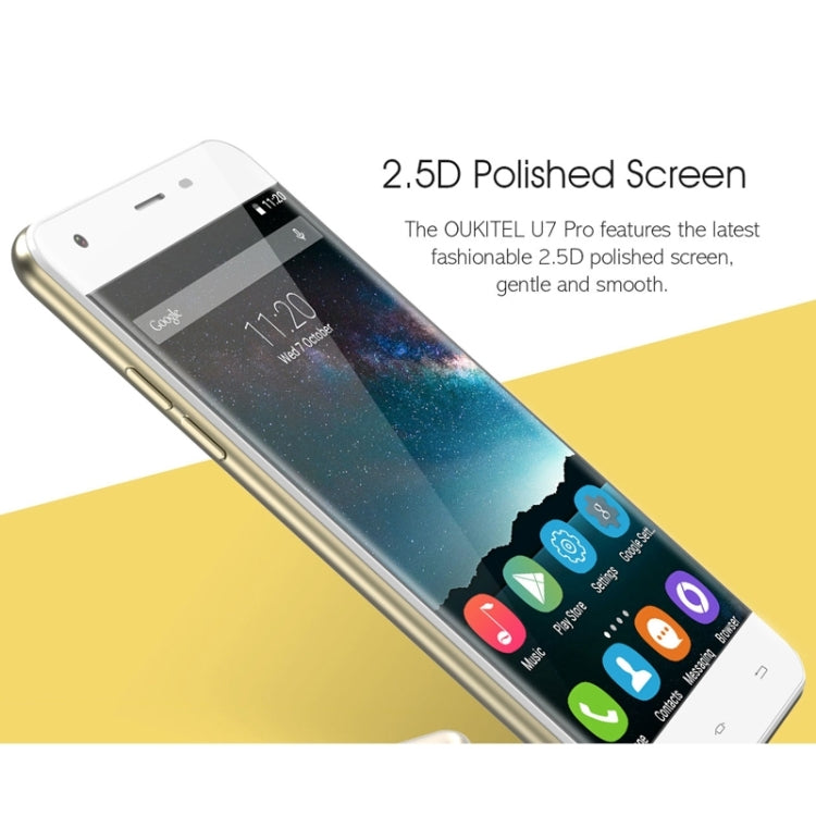 [HK Warehouse] oukitel U7 Pro 8GB, Network: 3G, 5.5 inch Android 5.1 MT6580 Quad Core 1.3GHz, RAM: 1GB(Grey)