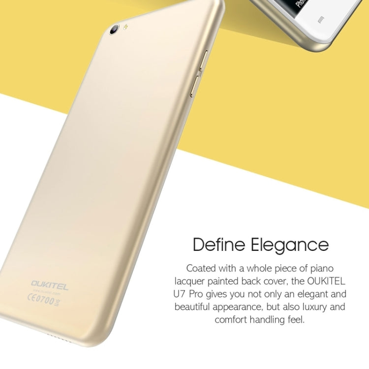 [HK Warehouse] oukitel U7 Pro 8GB, Network: 3G, 5.5 inch Android 5.1 MT6580 Quad Core 1.3GHz, RAM: 1GB(Grey)