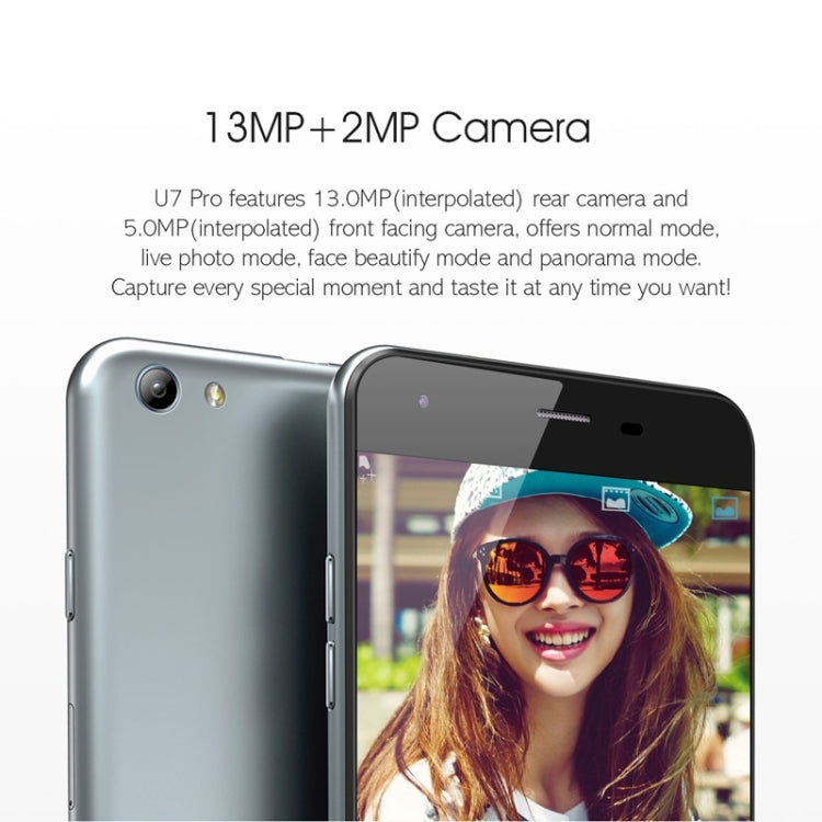 [HK Warehouse] oukitel U7 Pro 8GB, Network: 3G, 5.5 inch Android 5.1 MT6580 Quad Core 1.3GHz, RAM: 1GB(Grey)