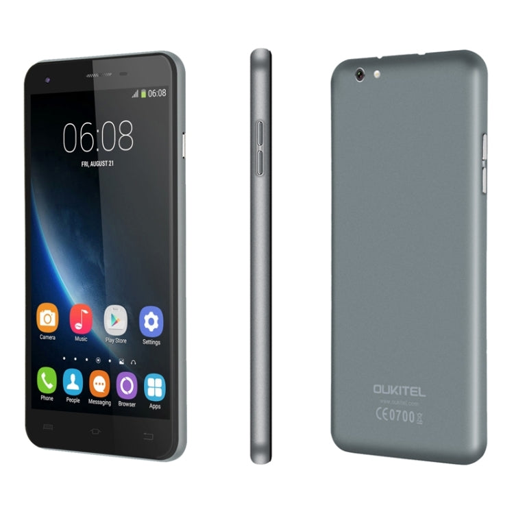 [HK Warehouse] oukitel U7 Pro 8GB, Network: 3G, 5.5 inch Android 5.1 MT6580 Quad Core 1.3GHz, RAM: 1GB(Grey)