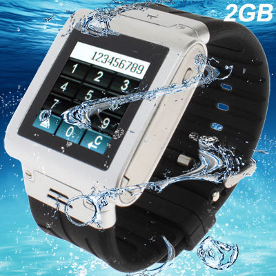 W838 Wrist Watch Phone, Network: 2G, IP67 Waterproof, JAVA FM Bluetooth, Built in 2GB, Micro SIM Card