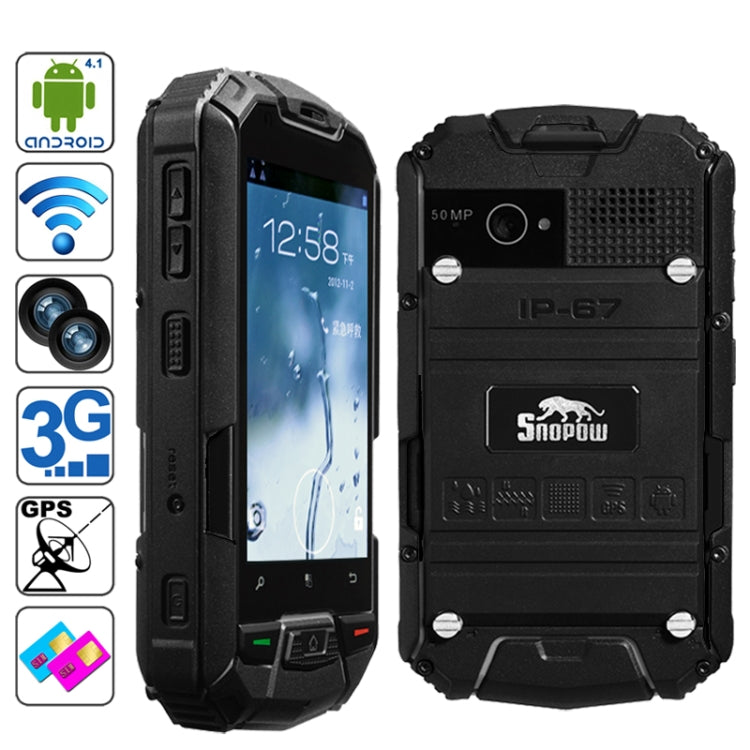 Snopow M6 Phone, Network: 3G, IP67 Waterproof Dustproof Shockproof, 3.5 inch, MTK6572W 1.2GHz, Dual SIM