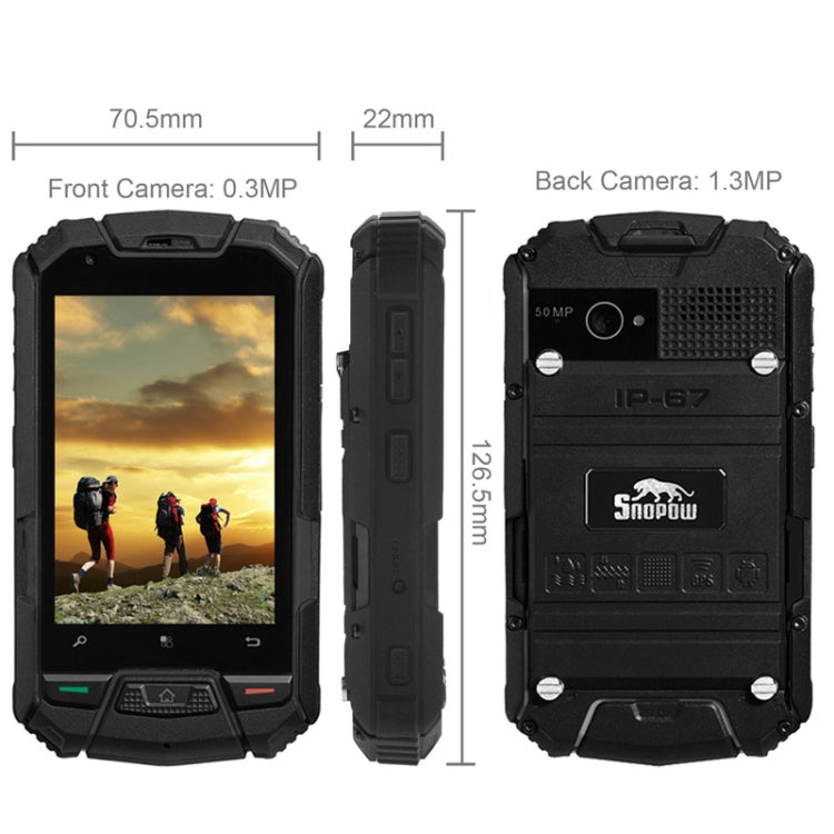 Snopow M6 Phone, Network: 3G, IP67 Waterproof Dustproof Shockproof, 3.5 inch, MTK6572W 1.2GHz, Dual SIM