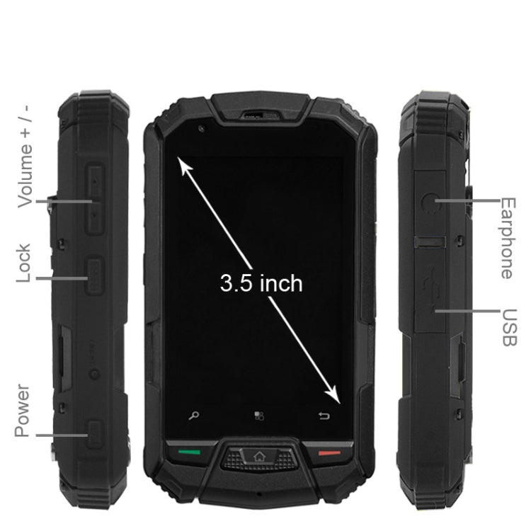 Snopow M6 Phone, Network: 3G, IP67 Waterproof Dustproof Shockproof, 3.5 inch, MTK6572W 1.2GHz, Dual SIM