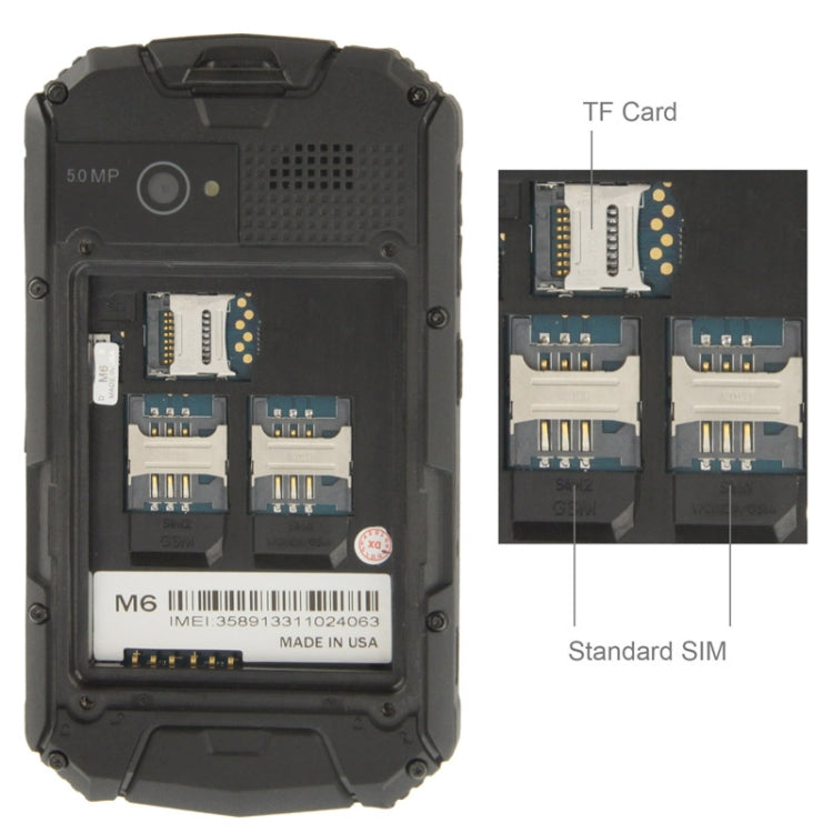 Snopow M6 Phone, Network: 3G, IP67 Waterproof Dustproof Shockproof, 3.5 inch, MTK6572W 1.2GHz, Dual SIM