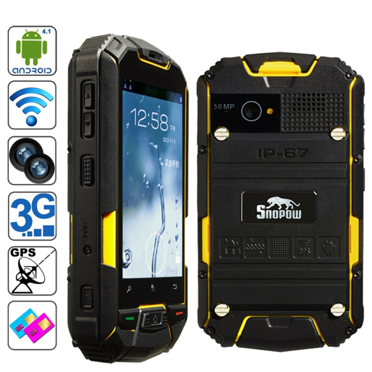 Snopow M6 Phone, Network: 3G, IP67 Waterproof Dustproof Shockproof, 3.5 inch, MTK6572W 1.2GHz, Dual SIM