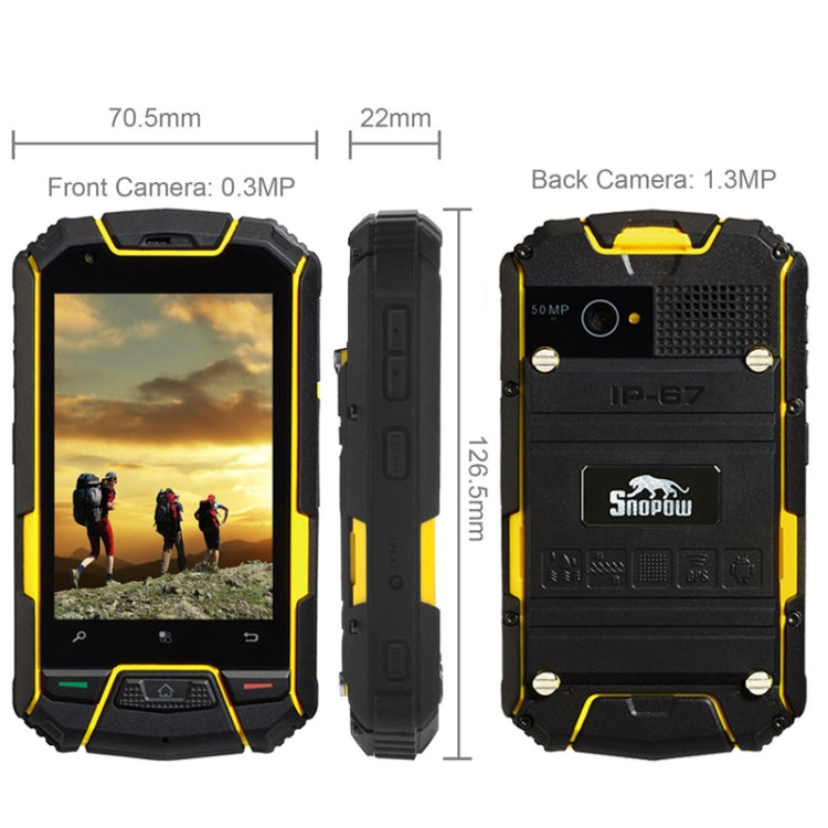 Snopow M6 Phone, Network: 3G, IP67 Waterproof Dustproof Shockproof, 3.5 inch, MTK6572W 1.2GHz, Dual SIM