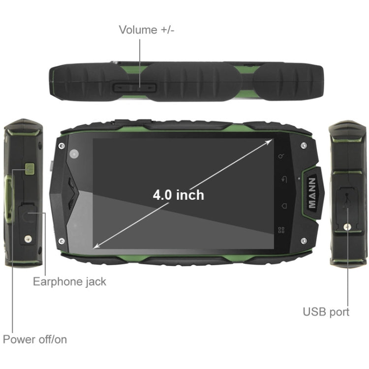 MANN ZUG 3 Phone, Network: 3G, IP68 Waterproof Dustproof Shockproof, 4.0 inch MSM8212 Quad Core 1.2GHz, RAM: 1GB