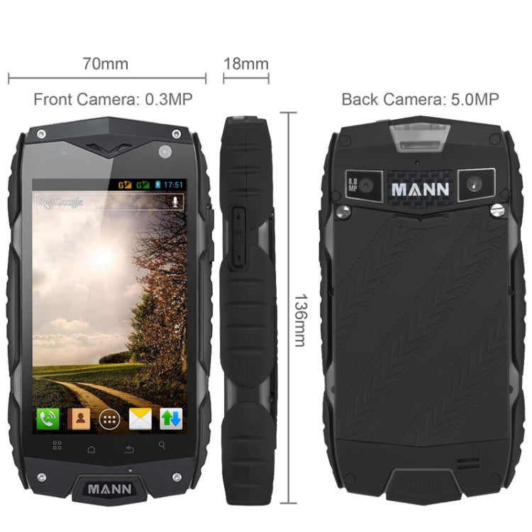 MANN ZUG 3 Phone, Network: 3G, IP68 Waterproof Dustproof Shockproof, 4.0 inch MSM8212 Quad Core 1.2GHz, RAM: 1GB