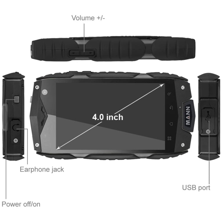 MANN ZUG 3 Phone, Network: 3G, IP68 Waterproof Dustproof Shockproof, 4.0 inch MSM8212 Quad Core 1.2GHz, RAM: 1GB