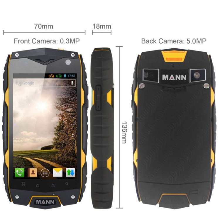 MANN ZUG 3 Phone, Network: 3G, IP68 Waterproof Dustproof Shockproof, 4.0 inch MSM8212 Quad Core 1.2GHz, RAM: 1GB
