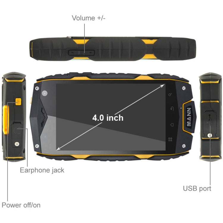 MANN ZUG 3 Phone, Network: 3G, IP68 Waterproof Dustproof Shockproof, 4.0 inch MSM8212 Quad Core 1.2GHz, RAM: 1GB