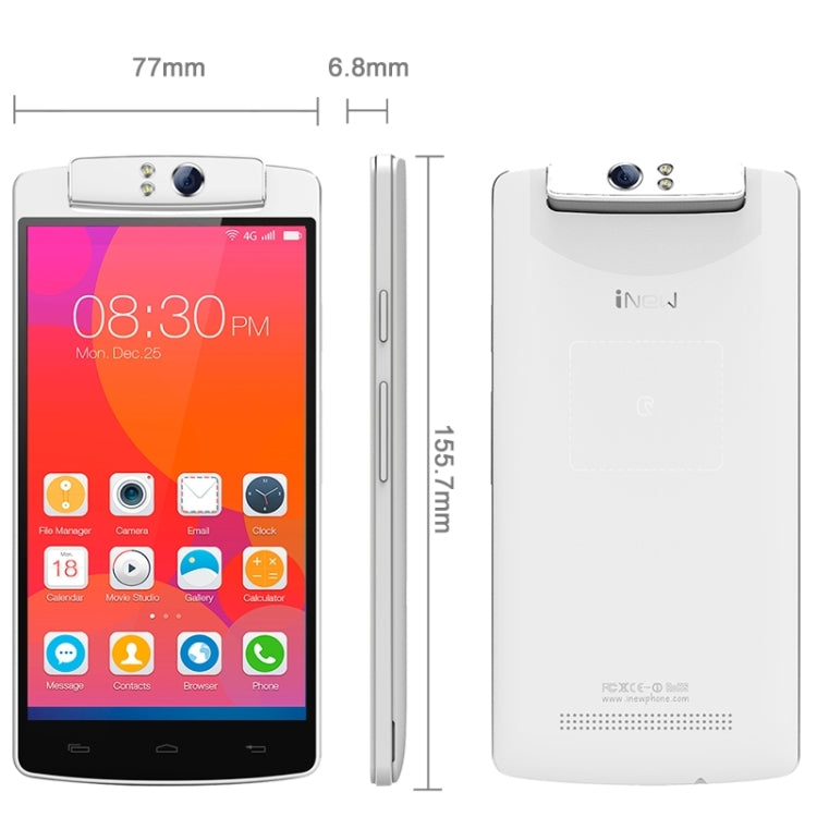 iNEW V8 Plus, 2GB+16GB, 6.8mm Body Thickness, Rotatable Camera, 5.5 inch MTK6592m Octa Core 1.4GHz, Network: 3G