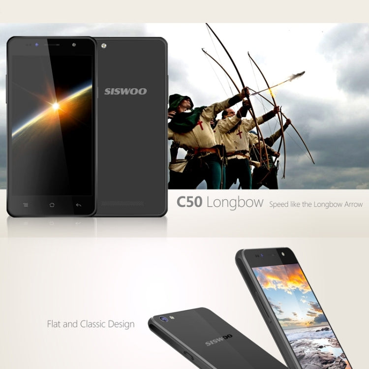 SISWOO Longbow C50 8GB, Network: 4G, 5.0 inch HD OGS Full Lamination Screen Android 5.1 MTK6735 Quad Core 1.5GHz, RAM: 1GB, Infrared Remote Control, OTG, GPS(White)