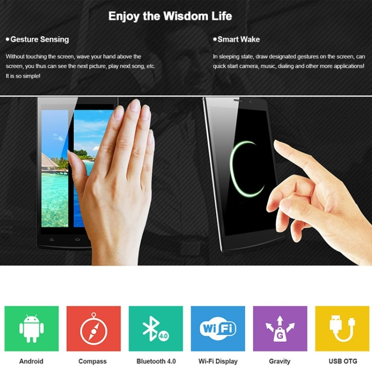ZOPO ZP520+, 1GB+8GB, Dual SIM, 5.5 inch Android 4.4 MT6582M Quad Core up to 1.3GHz, Network: 4G