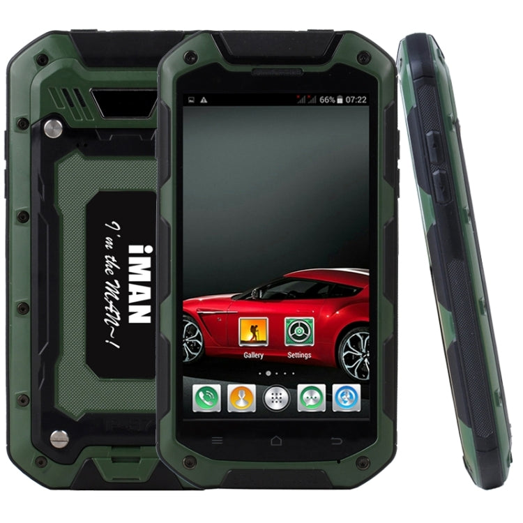 iMAN i5800, 1GB+8GB, IP67 Waterproof Dustproof Shockproof, 4.5 inch Android OS 4.4, MTK6582 Quad Core 1.3GHz, Network: 3G