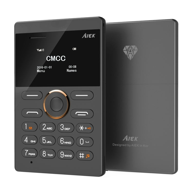 AIEK E1 Single SIM 6.5mm Thickness Card Mobile Phone, Support Bluetooth, TF Card, GSM