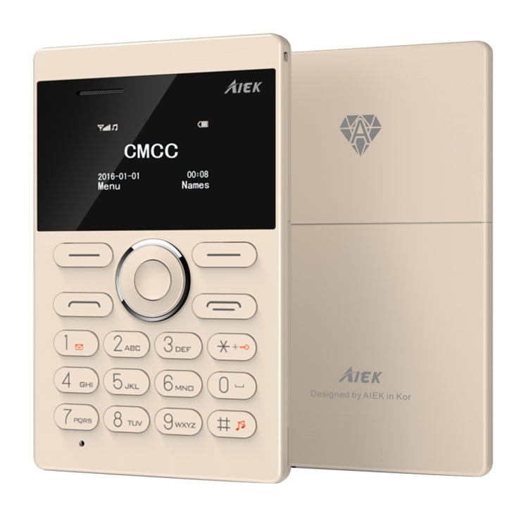AIEK E1 Single SIM 6.5mm Thickness Card Mobile Phone, Support Bluetooth, TF Card, GSM