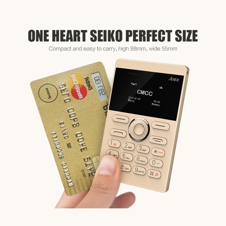 AIEK E1 Single SIM 6.5mm Thickness Card Mobile Phone, Support Bluetooth, TF Card, GSM