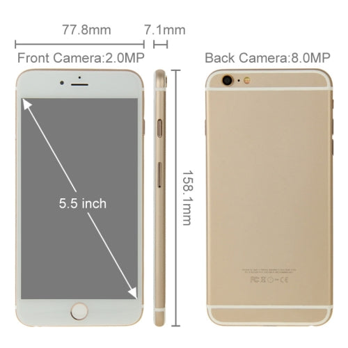 6SP 3G Smart Phone 8GB, 5.5 inch, MT6582 Quad Core 1.3GHz, RAM: 1GB, 8.0MP Rear Camera