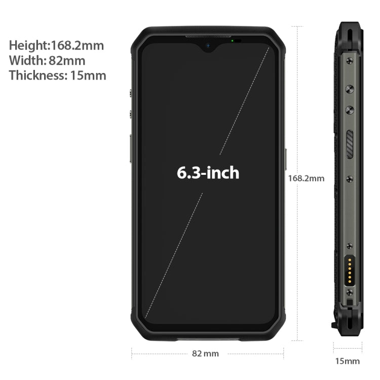 Smart Phone,  8GB+128GB, Triple Back Cameras, IP68/IP69K Waterproof Dustproof Shockproof, Face ID & Fingerprint Identification, 6600mAh Battery, 6.3 inch Android 10.0 Helio P90 MTK6779 Octa-core 64-bit up to 2.2GHz, Network: 4G, OTG, NFC(Black)