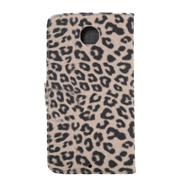 Leopard Pattern Leather Case with Holder & Card Slots & Wallet for Google Nexus 6