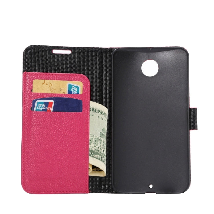 Litchi Texture Leather Case with Holder & Card Slots & Wallet for Google Nexus 6