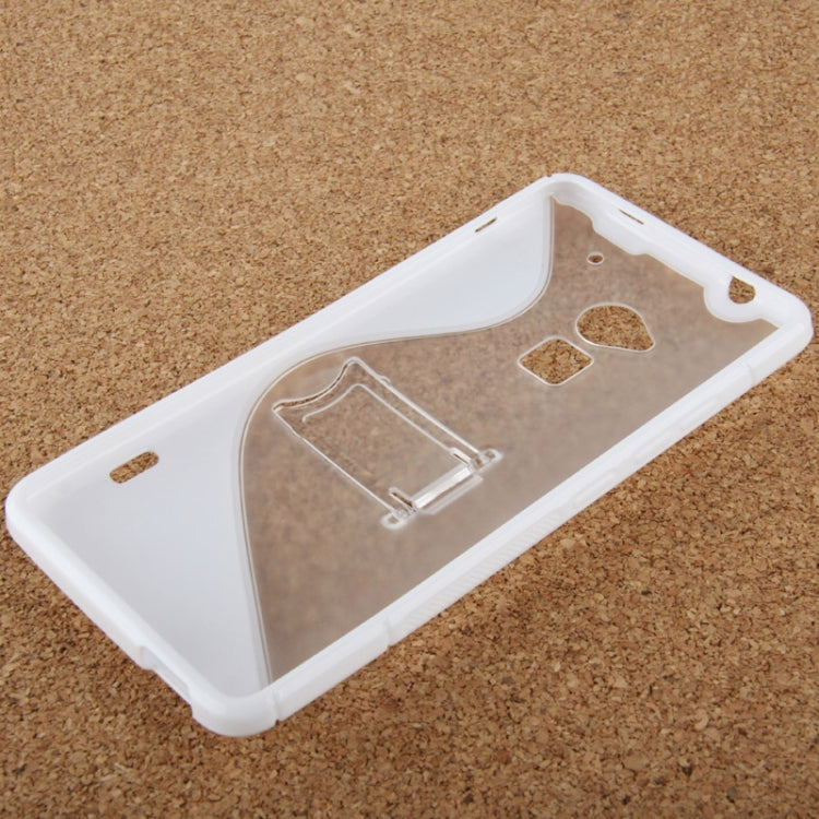 S Line Translucent Frosted Plastic + Anti-skid TPU Case with Holder for HTC One Max / T6 / 809d