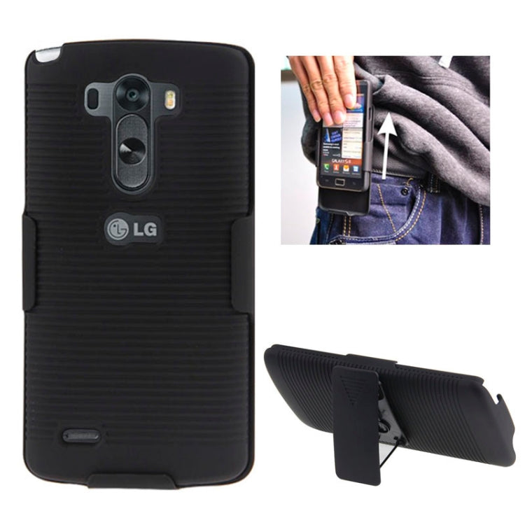 Plastic Case with 360 Degree Rotating Clip and Holder for LG G3 / D855(Black)