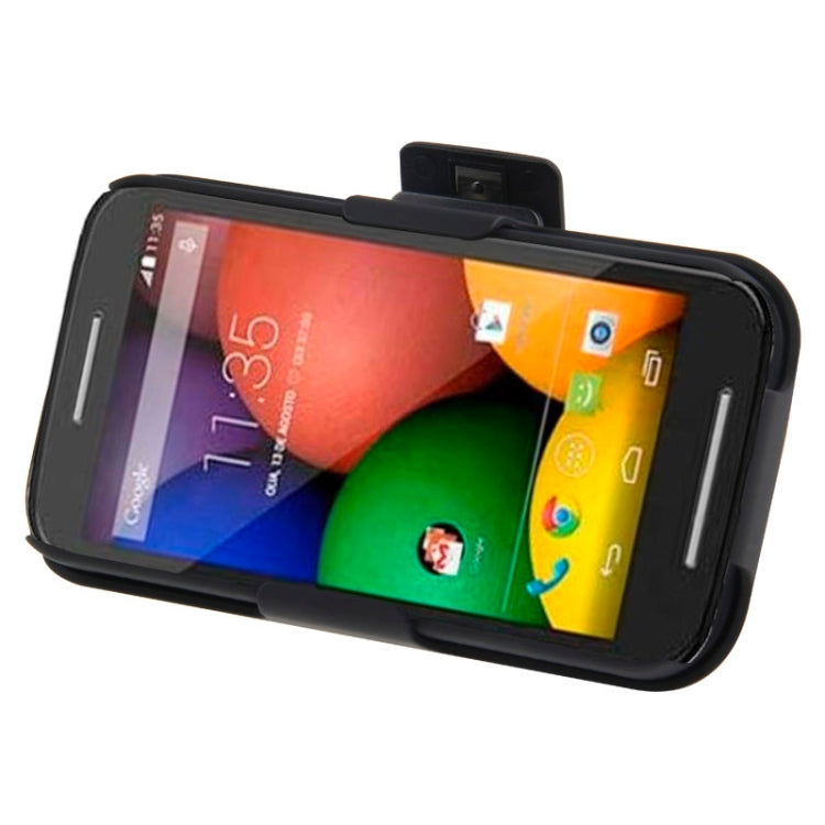 Plastic Case with 360 Degree Rotating Clip and Holder for Motorola Moto E / XT1021(Black)