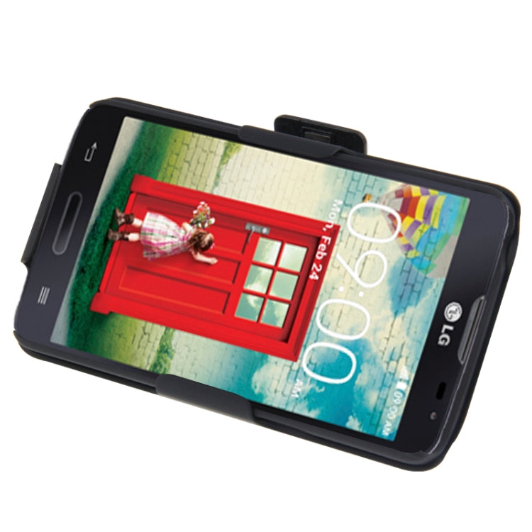 Plastic Case with 360 Degree Rotating Clip and Holder for LG L70 D320N(Black)