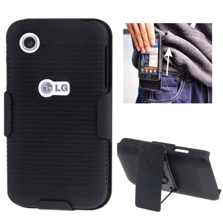 Plastic Case with 360 Degree Rotating Clip and Holder for LG L40 / D160(Black)