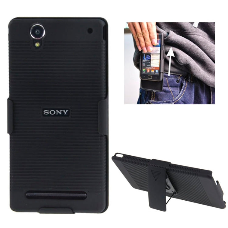 Plastic Case with 360 Degree Rotating Clip and Holder for Sony Xperia T2 Ultra(Black)