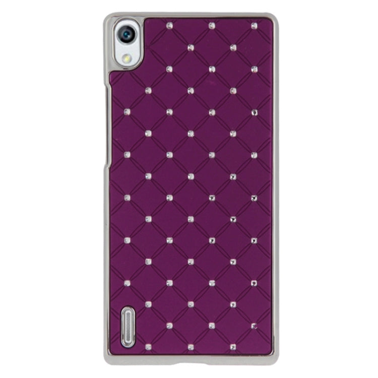Bling Diamond Stars Encrusted Plating Skinning Plastic Case for Huawei Ascend P7