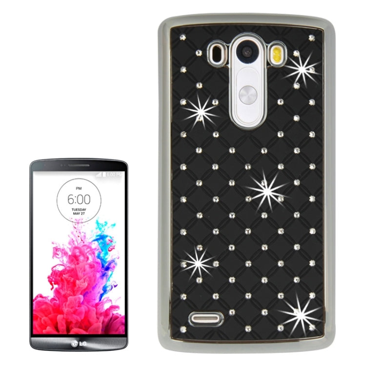 Bling Diamond Stars Encrusted Plating Skinning Plastic Case for LG G3 / D855