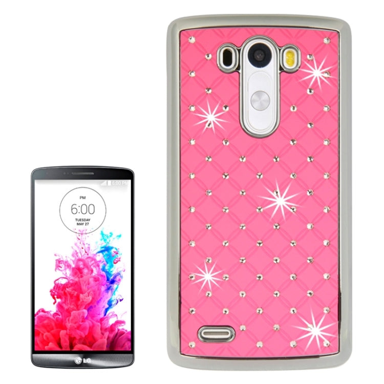 Bling Diamond Stars Encrusted Plating Skinning Plastic Case for LG G3 / D855