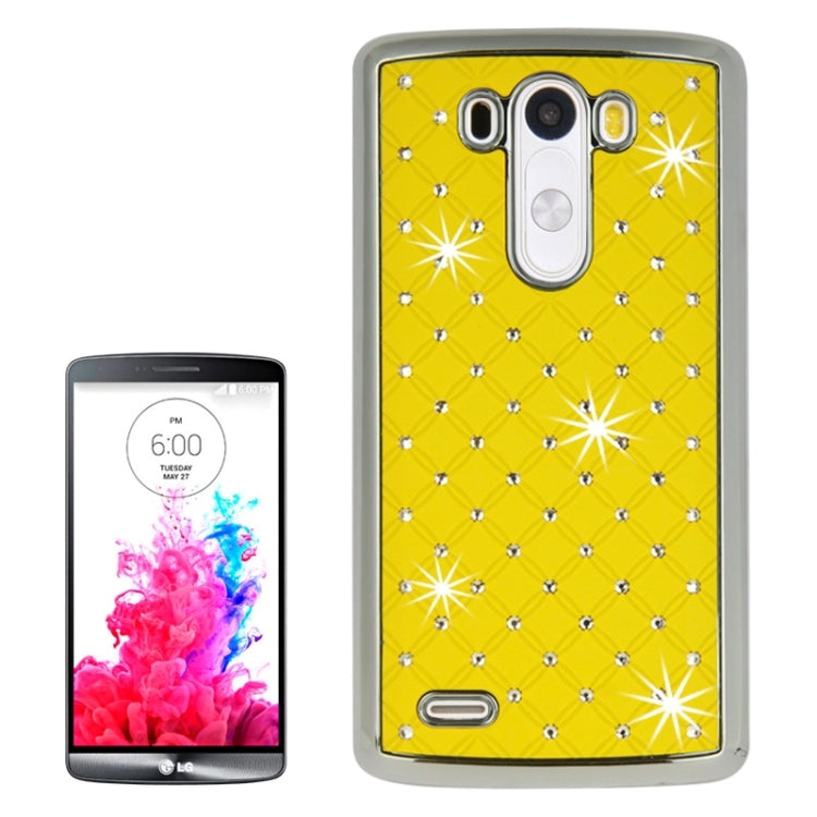 Bling Diamond Stars Encrusted Plating Skinning Plastic Case for LG G3 / D855