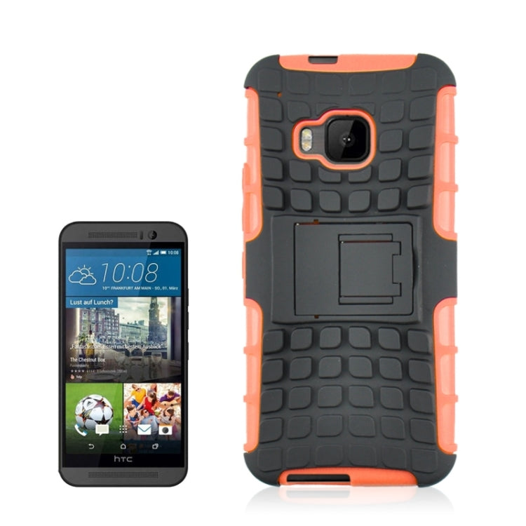 2 in 1 Tyre Texture Back Cover Protective Case with Holder for HTC One M9