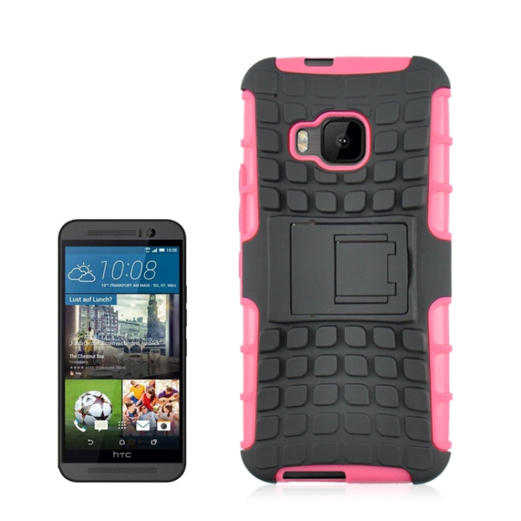 2 in 1 Tyre Texture Back Cover Protective Case with Holder for HTC One M9