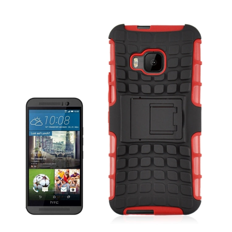 2 in 1 Tyre Texture Back Cover Protective Case with Holder for HTC One M9