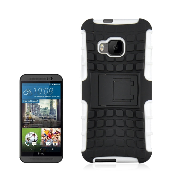 2 in 1 Tyre Texture Back Cover Protective Case with Holder for HTC One M9