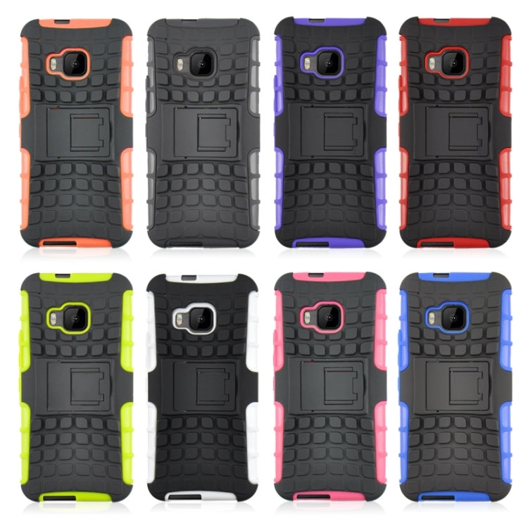 2 in 1 Tyre Texture Back Cover Protective Case with Holder for HTC One M9