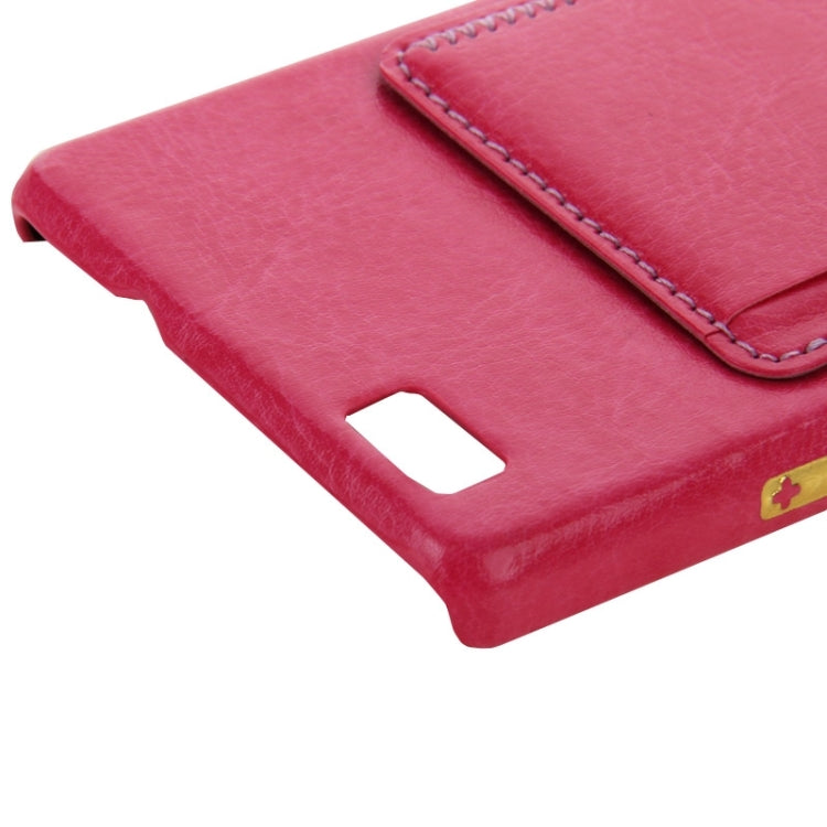 Leather Paste Skin Plastic Case with Card Slot & Holder for Huawei P8 Lite