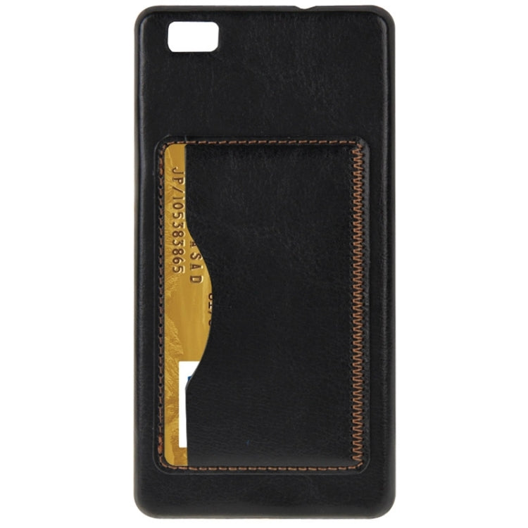 Leather Paste Skin Plastic Case with Card Slot & Holder for Huawei P8